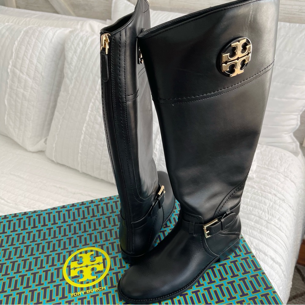Tory Burch Black Leather Boots - Picture 3 of 7